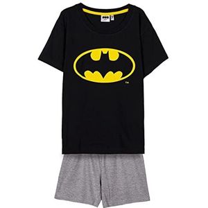 Batman zomerpyjama voor jongens - Zwart-grijze kleur - Maat 12 jaar - Korte pyjama van 100% katoen - Logo bedrukt - Origineel product ontworpen in Spanje