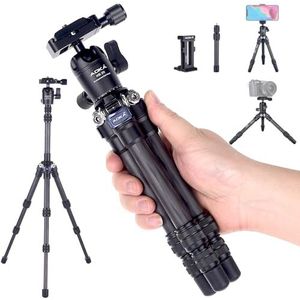 AOKA 15,7 inch/0,4 kg Lichtgewicht Compact Koolstofvezel statief met 360° Ballhead Travel Mini Statief voor Mobiele Telefoon en Compacte Spiegelloze Camera's