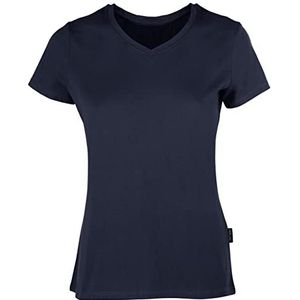 HRM Dames Luxe V-hals T-shirt, Navy, Maat 4XL I Premium Dames V-hals T-shirt Gemaakt van 100% Biologisch Katoen I Dames Basic Shirt Wasbaar tot 60°C I Hoogwaardige en Duurzame Damestops