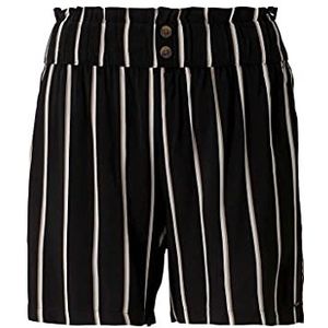 TOM TAILOR Denim Dames Relaxed shorts met patroon 1025995, 26951 - Black Beige Vertical Stripe, L