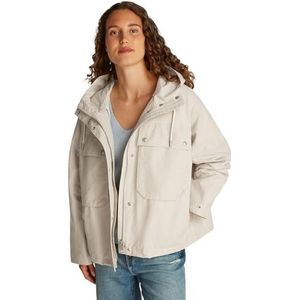 TOMMY HILFIGER Dames KATOEN NYLON KORTE PARKA WW0WW44421, Geel, 44, Geel (ivoorbloemblaadje), 70