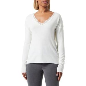 ONLSUNNY LS LACE V-hals CC KNT, cloud dancer, M