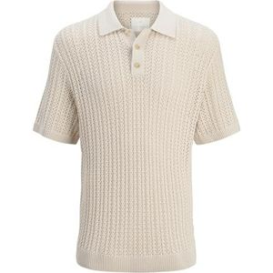 Jack & Jones Jprccjoel Knit Polo Ss Sn, wit (whitecap gray), XS