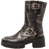 Art - 1139712EH003_001 - Leren Enkellaarsjes - Grijs - 3 tot 5 cm Hakhoogte - Ritssluiting