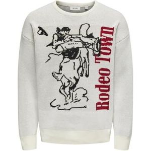 ONSGUNNER RLX LS Jacquard Crew Knit, cloud dancer, L