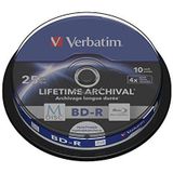 Verbatim MDISC BD-R - Blu-Ray-schijf 25 GB, 4x brandsnelheid, duurzame Blu-Ray-schijf, 10 Pack Spindle