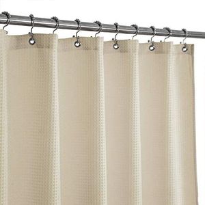 Douchegordijn Effen Kleur Polyester - Wasbaar Waterdicht Badgordijn 95 X 220 Cm Met Ringen