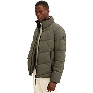 TOM TAILOR Uomini Puffer jas met opstaande kraag 1034666, 10415 - Dusty Olive Green, M