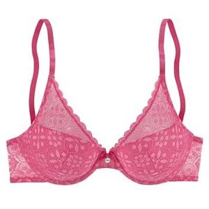 s.Oliver RED LABEL - AMELIE - Push-up-bh - Pink - Transparante Bloemetjeskant