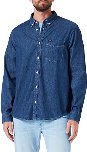 Lee Heren Button Down Shirt, MID Stone, Small, mid stone, S