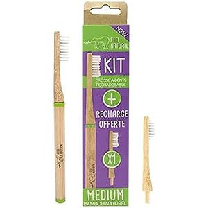 Set met oplaadbare borstelkop + 1 oplaadbare borstelkop Feel Natural – zacht