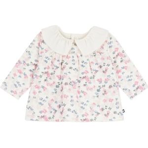 Petit Bateau Katoenen babyblouse met lange mouwen, bloemenprint, Milk/Multico, 3 Maanden