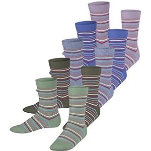 ESPRIT Unisex Kids Multi Stripe 5-Pack Duurzaam Biologisch Katoen halfhoog met patroon gestreepte 5 paar sokken, meerkleurig (assortiment 0020), 27-30 (5-pack)