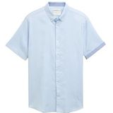 TOM TAILOR - Overhemd - Duifblauw / Lichtblauw - Regular Fit - Katoen