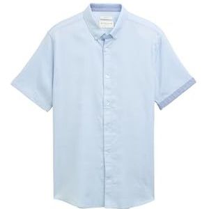 TOM TAILOR - Overhemd - Duifblauw / Lichtblauw - Regular Fit - Katoen