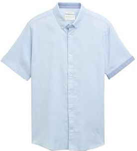 TOM TAILOR - Overhemd - Duifblauw / Lichtblauw - Regular Fit - Katoen