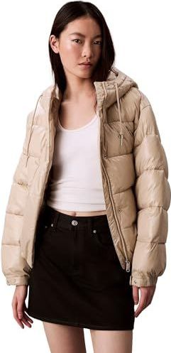 Calvin Klein Jeans - SHINE PUFFER JAS LV047D505G - Winterjas - Bruin (Eiland Fossiel)