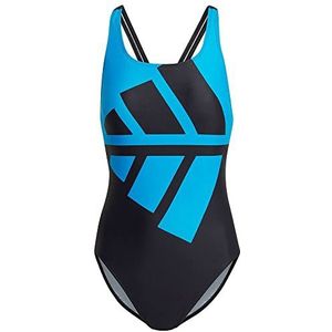 adidas HB3787 3 Bars Suit zwemkostuum voor dames, zwart/blauw Rush 38