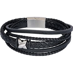 iXXXi Men Leren Heren armband Elias Zwart | 21cm