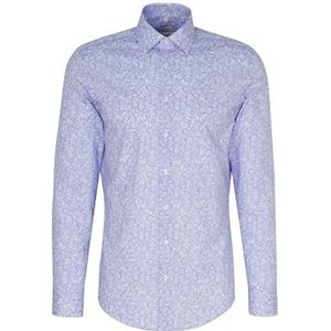 Seidensticker - Chemise - Blauw - 100% Katoen - Slim Fit