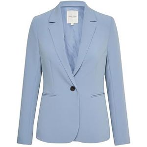 Part Two Damesblazer Single-Breasted Notch Lapel Tailored Fit Rounded Corners, Faded Denim, 40