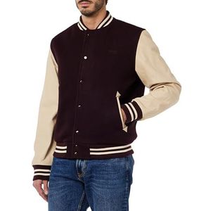 Schott NYC LC8705X Herenjas, Bordeaux/Beige, Maat L, bordeaux/beige, L