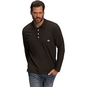 JP 1880 Poloshirt voor heren 1/1 borstzak T-shirt, zwartbruin, 5XL, zwartbruin, 5XL
