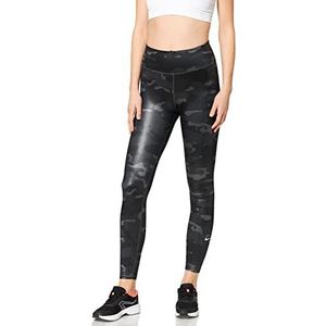 Nike W Nk One DF Camo Mr TGT leggings voor dames, Dk Smoke Grijs/Wit, XL