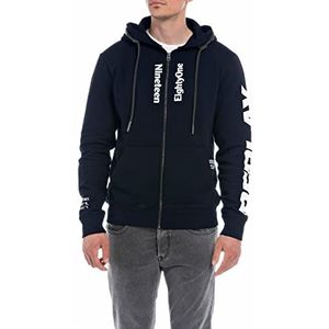 Replay Sweatshirt met capuchon voor heren, Blauw 085, XS