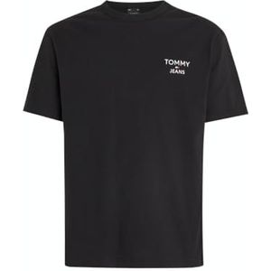 Tommy Jeans Heren TJM REG Corp TEE EXT, Zwart, XL, Zwart, XL