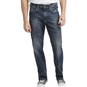 Silver Jeans Gordie Jeans voor heren, loose fit, rechte pijpen, Dark Wash Eab371, 34W x 30L