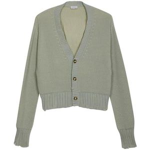 Diana Studio Gebreid vest met scheuren, heren, viscose, lange mouwen, casual fit, donkergroen/crème, gemaakt in Italië, donkergroen en crème, S