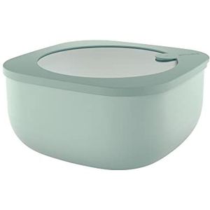 Guzzini Store&More Kitchen Active Design Low Profile Airtight Containers for Fridge/Freezer/Microwave, 19.5 x 19.5 x 9.3 cm, Size L, Green (Sage Green)