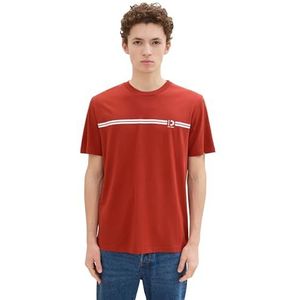 TOM TAILOR Denim Heren T-shirt, 14302 - Velvet Red, L