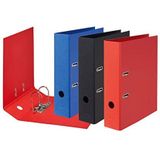 Origineel Falken 10 stuks Vegan Map Zuiver Kleur. 8 cm breed DIN A4 geassorteerde kleuren (rood, blauw, zwart) dossiermap Lettermap Kantoormap Kartonmap Gleufmap
