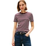 TOMMY HILFIGER - CODY - Shirt - Wijnrood/Wit - Slanke Pasvorm - Katoen