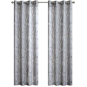 Averil Sheer Vogelpaneel Grijs 95"" paneel