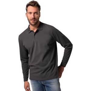 JP 1880 Heren grote maten grote maten Menswear L-8XL poloshirt, basic, lange mouwen, piqué, tot 8 XL 799230, leisteen, XXL