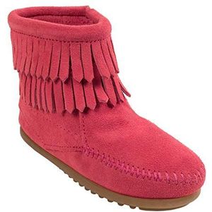 Minnetonka - Double-fringe Bootie - Hardloopschoenen - Felroze