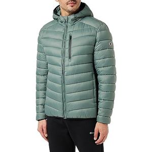 Champion Legacy outdoor hooded light nylon jas voor heren, Verde BLG/Nero, S