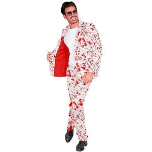 Widmann - kostuum big pak, wit met bloedvlekken, horrorkostuum, Halloween verkleedkleding