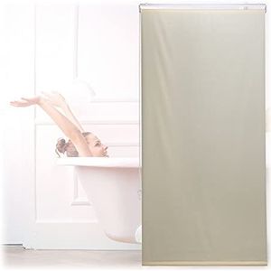 Relaxdays Douche rolgordijn beige - douchegordijn - gordijn badkamer - waterafstotend - 80x240cm