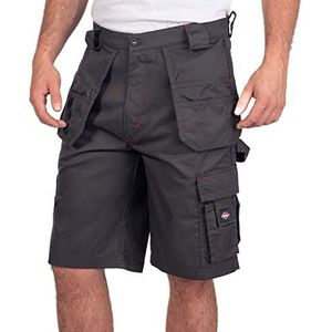 Lee Cooper Mannen Easy Care Flexibele Comfortabele Werkveiligheid Multi Holster Pocket Cargo Shorts, Grijs, 30W, Grijs, 30W