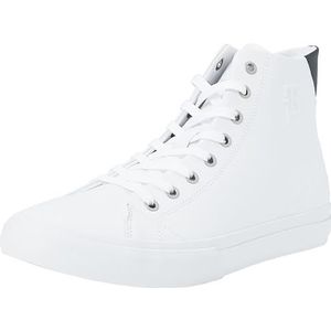 Tommy Hilfiger Heren TH HI Vulc Street LTH ESS gevulkaniseerde sneaker, wit, 10 UK, Wit, 44 EU