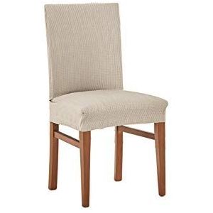 Estoralis Berta | moderne designhoes | elastische stof, model Berta | kleur ivoor | elastische stoelhoes met rugleuning, afmetingen 45 x 45 cm, 50 cm hoge rugleuning, stoelbescherming