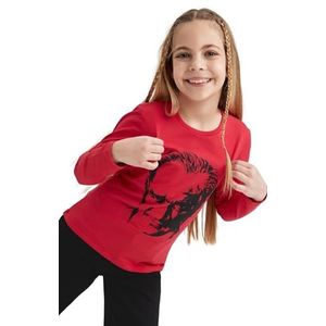 DeFacto T-shirt voor meisjes, rood, 5-6 Jaar