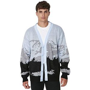 Trendyol Mannelijke Regular Standaard V-hals Gebreide Vest, Kleur: wit, M