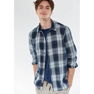 Mavi Heren Check Shirt hemd, blauw, L, blauw, L