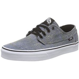 Vans Brigata, Low-Top Sneakers voor volwassenen, uniseks, Zwart Zuur Denim Blauw Zwart, 42.5 EU