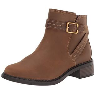 Clarks Maye enkellaars met bandjes voor dames, donkerbruin leer, 38 EU